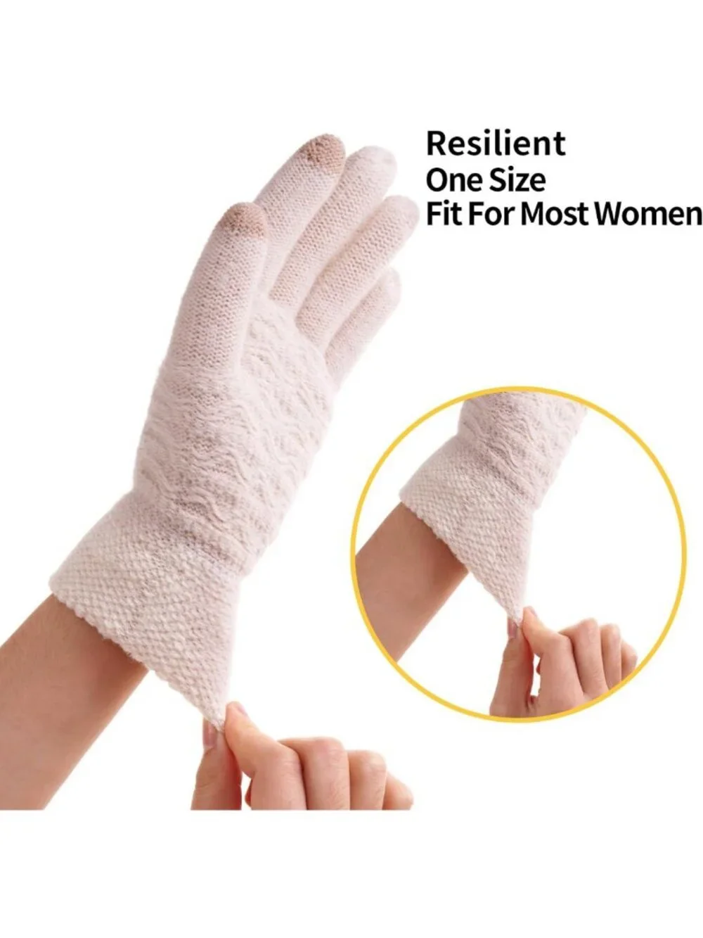 Cozy Thermal Cable Knit Touch Screen Gloves for Women - Fleece Lined, Warm